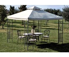 HOMEGARDEN Gazebo in Metallo 3 x 3 Metri Colore Ecrù