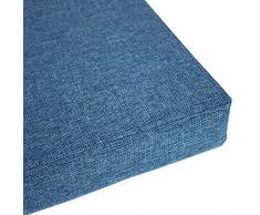 Cuscino per panca da pranzo a 2 posti, con spugna ad alta densità 35D, per giardino, patio, interni ed esterni (blu, 130 x 40 x 5 cm)