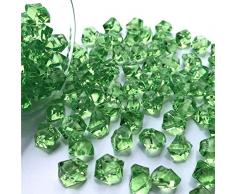 DAZZLEEX 150 pezzi pietra acrilica, plastica acrilica trasparente pietra ghiaccio rocce tavolo dispersione coriandoli vaso riempitivo,verde