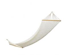 Amaca Traspirante A Rete Bianca Portatile con Catene E Ganci per Spargitori in Legno,200X80cm Relubby Amaca Singola in Corda di Cotone