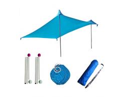 Tende da sole Tende parasole leggere Tessuti Premium in lycra Ampie tasche portatili, sandbag 4 chiodi gratuiti UPF50 UV Tenda da sole portatile per spiagge Parchi e tende da sole per esterni
