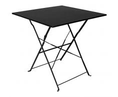 SAMIRA Tavolo Pieghevole in Metallo Nero, Tavolo richiudibile 70×70 MOD. Sorrento