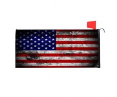 TropicalLife Copre la cassetta postale magnetica in legno retrò bandiera americana copertina scatola della posta della bandiera degli Stati Uniti dAmerica dimensioni standard per giardino giardino