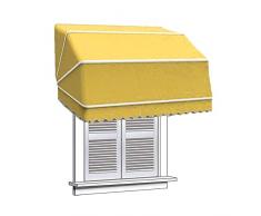 Tenda Da Sole Per Finestre - Tenda A Cappottina Pieghevole - Blocca Neve E Pioggia - Copertura In Tessuto Di Poliestere - Telaio In Lega Di Alluminio - Completamente Assemblato (Colore : Yellow, Tag