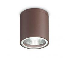 faretto da soffitto per interno esterno ip44 cilindro metallo marrone corten gu10 led garanzia 5 anni