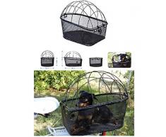 Cesto Cestino Trasportino posteriore per TRASPORTO ANIMALI CANI GATTI con protezione - Cesto fissaggio portapacco posteriore - CESTO TRASPORTO MASSIMA SICUREZZA CON CUSCINO