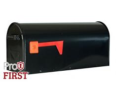Nero US Posta Cassetta Postale in Acciaio con lei Rosso Bandiera Pro prima 630 Mailbox
