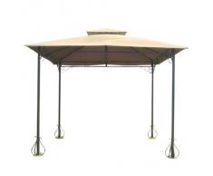 PAPILLON Gazebo In Acciaio Verniciato Copertura Poliestere Colore Beige 300x300 Cm