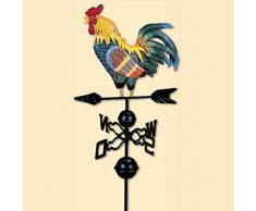 Banderuola Gallo, 130 Cm Colorato Disegno Tradizionale Segnavento Indicatore Rotante Vento Per Giardino Cortile Ornamento Piazza Del Mercato Patio Disegno Tradizionale Colore Gallo Decorazione