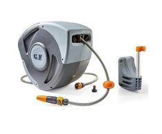 G.F. SRL Rewall 30, Avvolgitubo Automatico a Parete, per lIrrigazione di Giardini Medio-Grandi, Orientabile 180°, con 30 Metri di Tubo