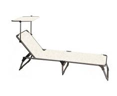 Ferrino 61615App Lettino Pieghevole da Spiaggia, Campeggio e Giardino, Beige