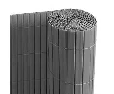 Ribelli Canniccio PVC Recinzione recinto Balcone frangivento, colorazione:Antracite, Elementi:Tappetino Privacy in PVC, Dimensione:100 x 500 cm