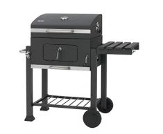 Tepro - Griglia/Barbecue Modello Toronto 1061, Trasportabile con 2 ruote, Piano di appoggio laterale, Temperatura regolabile, In acciaio inox, Nero e cromo