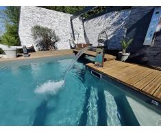 Cascades-Inox - Fontana per piscina, modello a mezza cubo, altezza 70 cm