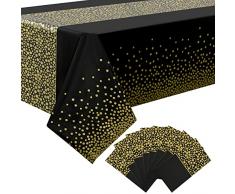 Set di 8 tovaglie di plastica usa e getta 137 x 275 cm,tovaglie rettangolari a pois dorati,tovaglie premium resistenti alle macchie/impermeabili per compleanni,matrimoni,feste,barbecue,picnic,decorare