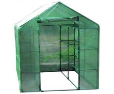 Serra casetta 6 ripiani acciaio H195xL143xP143cm telo PE piante giardino 647/24