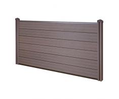 Mendler Pannello frangivento Basso Privacy Sarthe WPC 195cm Marrone