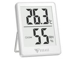 DOQAUS Igrometro Termometro Digitale, Termometro Ambiente con lIcona di comforto, Monitor di Temperatura e umidità, Mini Termometro da Interno per Casa, Ufficio, Serra,Stanza del Bambino(Bianco)