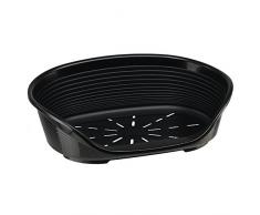 Ferplast Cuccia Cani e Gatti in plastica, Lettino per Cane con Gommini Antiscivolo, Cesta Cane e Gatto 70.5 X 52 X H 23.5 cm, Nera