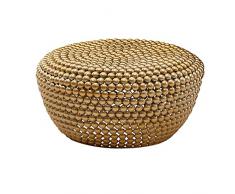 WOHNLING tavolino Alluminio Oro 60x60x30 cm Tavolo Soggiorno Tondo in Metallo | Divano Design Tavolo Alluminio Orientale | Tavolino Rotondo Piccolo