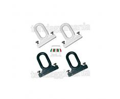 TENDAGGIMANIA Coppia Ricambi Ganci Occhielli per Tenda da Sole a Caduta in PVC Completo di Viti - Colore: Bianco
