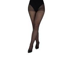 LORES Collant da donna Plus Size con controllo della cellulite a compressione graduata Semi velato Collant 40 DEN Cosce Fianchi modellante Edera, nero, 3XL
