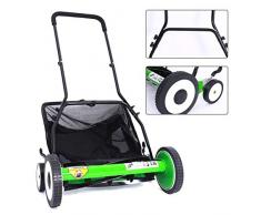 CYGG Rasaerba A Manuale da 50cm,con Sacco di Raccolta E 4 Ruote Antiscivolo,tagliaerba da Giardino Verde per Prato di Grandi Dimensioni