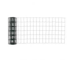 PawHut Rete Metallica da Giardino con Rivestimento in PVC Antiruggine, Recinzione da Esterno Arrotolata, Rete Plastificata 1000x61cm, Verde