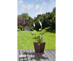 Gartenfreude Secchio per pianta da Giardino in polyrattan 4000-1066-022 2 Set 32 x 32 x 32 cm, in plastica ermetica, Bicolore Marrone