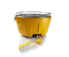 Barbecue a Carbone Senza Fumo InstaGrill, Colore Giallo | Barbecue da Tavolo Portatile | Batteria Ricaricabile Inclusa | Barbecue da Camper, Campeggio o Barca