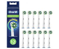 Oral-B CrossAction Testine Spazzolino Elettrico, Confezione da 12 pezzi, con Tecnologia CleanMaximise, Pacco adatto alla buca delle lettere Bianco