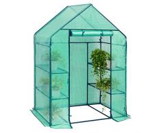 WOLTU GWH00202gn Serra da Giardino con Telo in PE Vivaio per Piante Fiori da Balcone e Terrazzo Verde