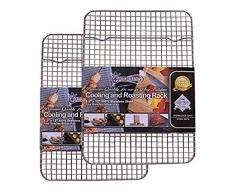 Graticola a filo in acciaio inox professionale per raffreddare e riscaldare - adatta alla teglia del forno - per biscotti e dolci - nel forno per cucinare, affumicare - 21,6 cm x 30,48 cm (2 Pack)