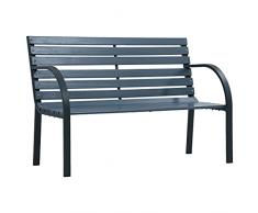 vidaXL Panchina da Giardino Classica Elegante Robusta Design a Doghe Arredi per Esterni Panca 120 cm Grigia in Legno Telaio in Acciaio