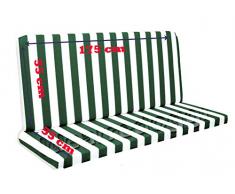 Cuscino per Dondolo 4 posti 170 Cm Bianco/Verde