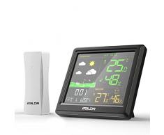 BALDR Stazione Meteo Meteorologica Wireless Con Sensori Esterni Professionali Termometro Igrometro Sveglia Con Schermo a Colori per Visualizzare Meteo, Ora, Data, Temperatura, Umidità, Temperatura