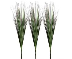 Aisamco 3 Pacco Piante Artificiali Cipolla Erba Verde Finto arbusti Finti Piante Fiori Erba di Grano Foglie finte arbusti 64 cm Alto per Home Office Room Decorazione Giardinaggio Giardinaggio