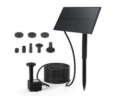 icyant Pompa Solare per Fontana, Solare Fontana da Giardino 1,5 W, 160 L/H, Pompa Solare Sommergibile con 4 Ugelli, Mini Pompa Acqua con Pannello Solare per Bagno per Uccelli, Stagno,Giardino