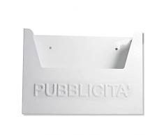 CASSETTA Porta Pubblicità Per Esterno BIANCA POSTALE PUBBLICITA Cestino Giornali Offerte Per Condominio Casa In Ferro Made in Italy White