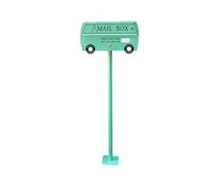 Cassetta postale Car Styling americana Posta elettronica, Fotografia decorativi Puntelli Letter Box esterno Posta elettronica impermeabile Acciaio Inox Buca Lettere per Posta (Color : Green)