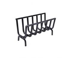 Brucialegna, porta legna, braciere in ferro per camino e barbecue (cm 48x20x28h)