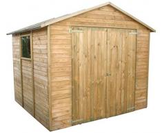AVANTI TRENDSTORE - Aquino - Casetta da Giardino per Gli Attrezzi in Legno di Pino impregnato. Dimensioni Lap 240x216x233 cm