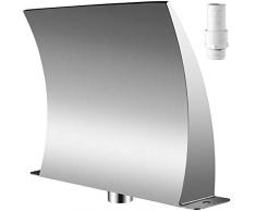 VEVOR Fontana per Piscina a Cascata da Giardino in Acciaio Inossidabile, Cascata Argento con Disegno a Specchio e Curvatura per Garantire Flusso dAcqua Costante (SFD400, Ingresso Acqua posteri)