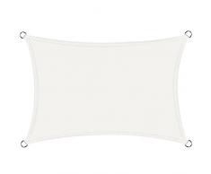 Cool Area Tenda a Vela Rettangolare 3x5m Impermeabile,Vela ombreggiante parasole Protezione Raggi UV per Giardino Esterno terrazza,Crema