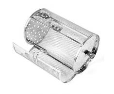 Cestello Arrosto per Barbecue per Verdure, Girarrosto in Acciaio Inossidabile con Griglia per Arrosti Elettrici per Varites Carni Deliziose 22 * 11,7 Cm