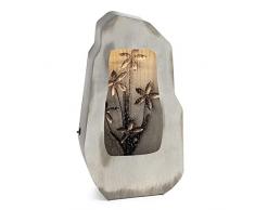 blumfeldt Garden Fountaine Athea - Fontana Decorativa da Giardino, Interni ed Esterni, Circuito Idrico Chiuso, Funzione Pioggia, Luce LED, 53x98x23 cm (LxAxP), Grigio