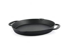 BBQ-Toro - Bistecchiera in ghisa con 2 Manici e 2 beccucci, Ghisa, Nero, Diametro 40 cm