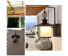 Xiao Fan ▶ Lampada da Parete in Ferro Europeo Semplice da Esterno con Ombrello e ombrellone Lampada da Parete in Vetro Americano con Retro e Balcone ◀