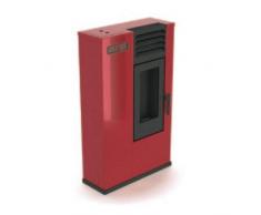 Punto Fuoco Stufa Pelle, Rosso, 7,5 Kw