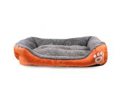 Letto per cani, rettangolare super soft animali sacco a pelo, base del cane, base del gatto, base del cane, inseguono l'ammortizzatore, Cestino gatto, gatto da letto, pulizia facile (M, arancione)